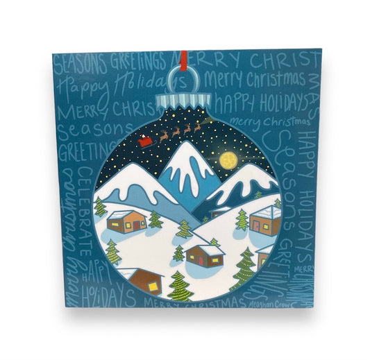 Christmas Village Ornament Card