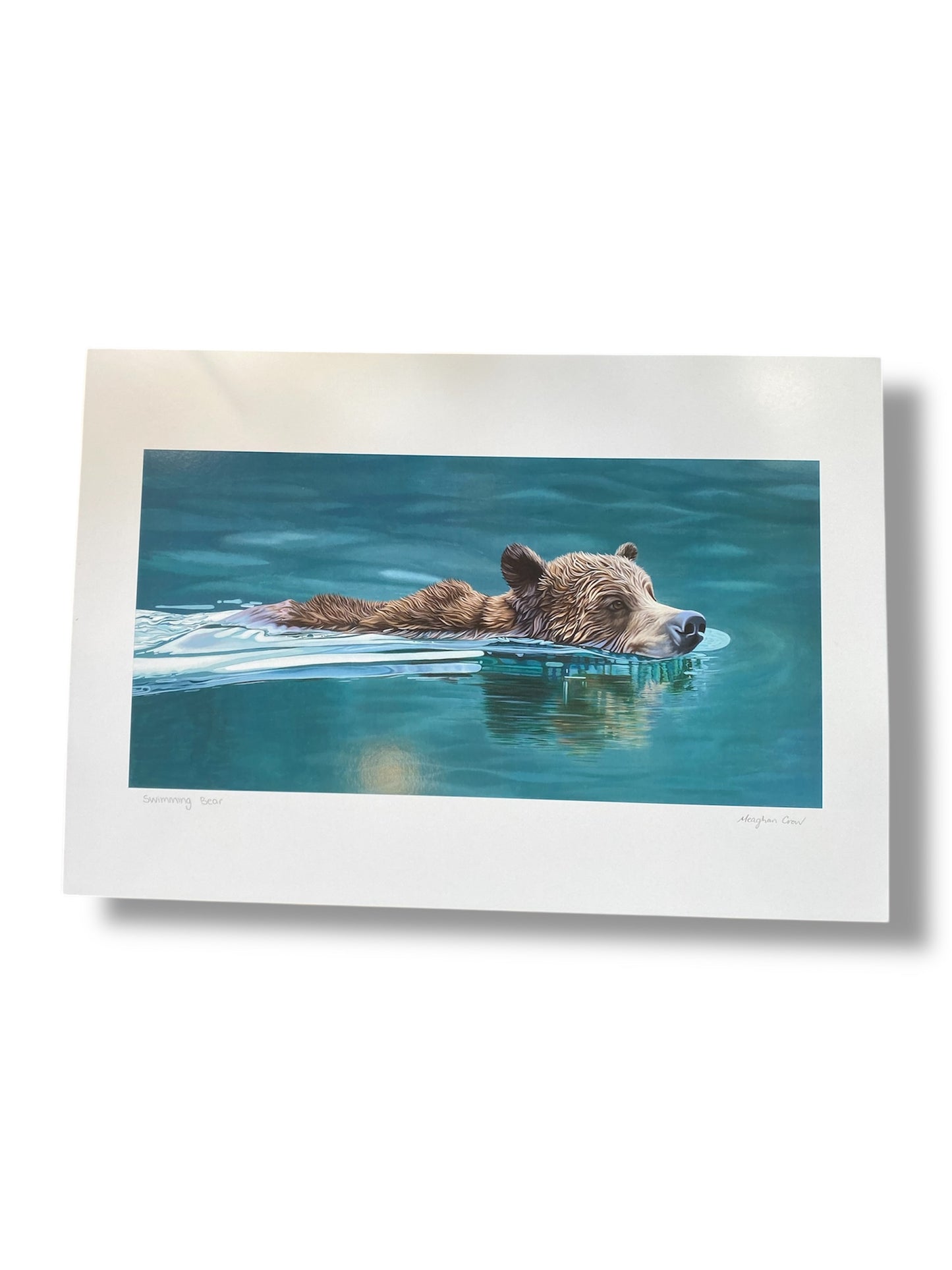 Swimming Bear Art Print with Mat