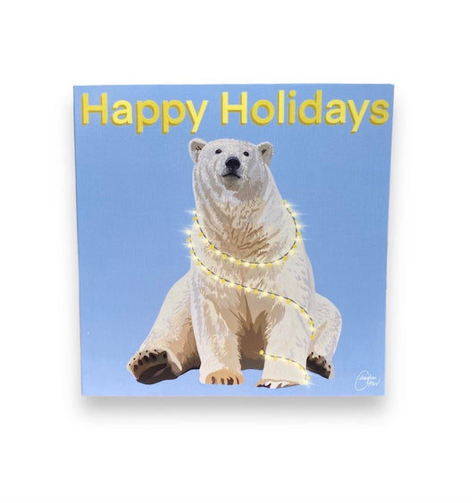 Polar Bear in Lights Holiday Card