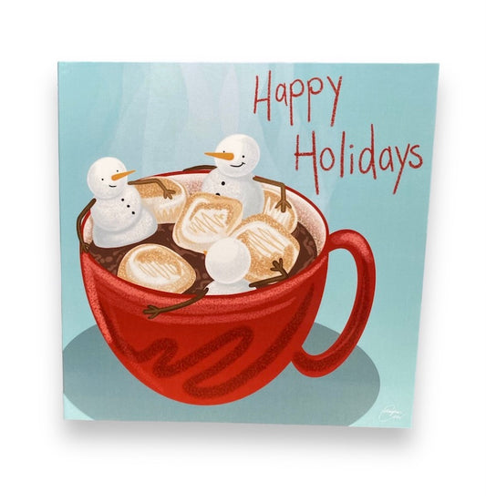 Snowmen in Hot Chocolate Holiday Card