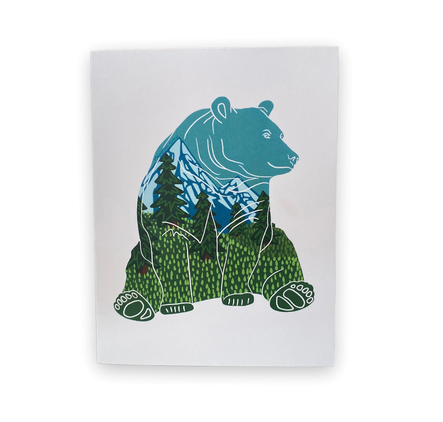 Tarjeta de arte del oso de montaña