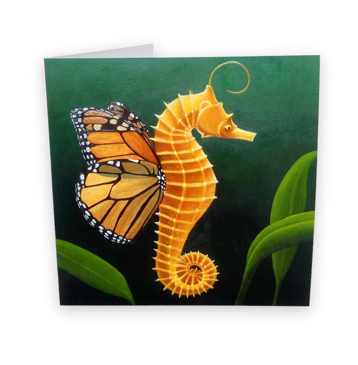 Seahorse Butterfly Art Card
