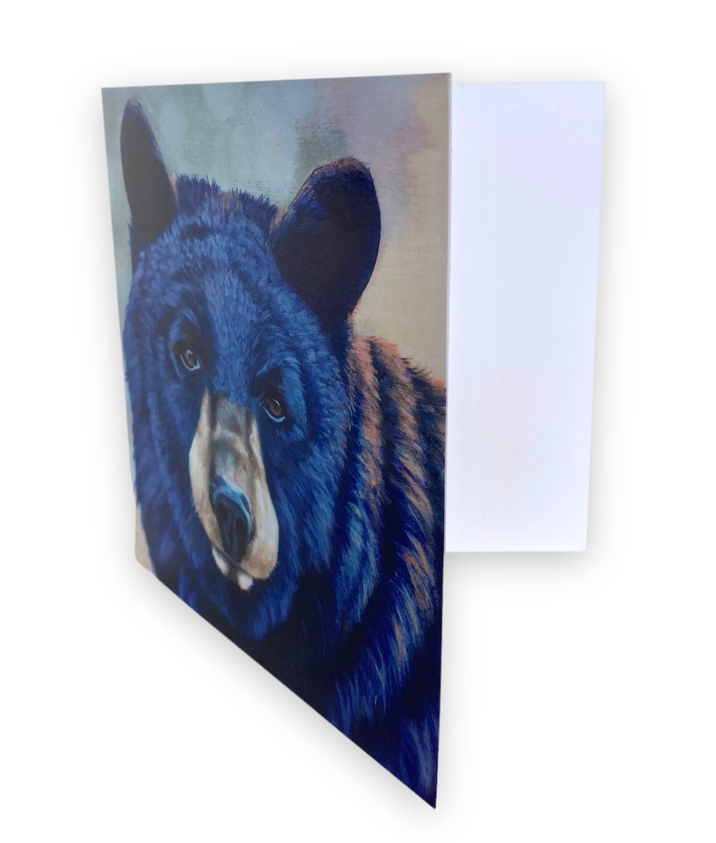 Carte d'art de peinture d'ours regardant