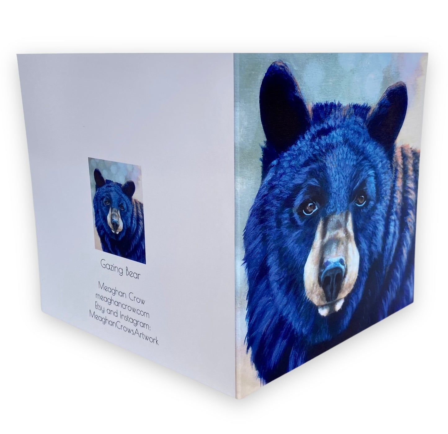 Carte d'art de peinture d'ours regardant