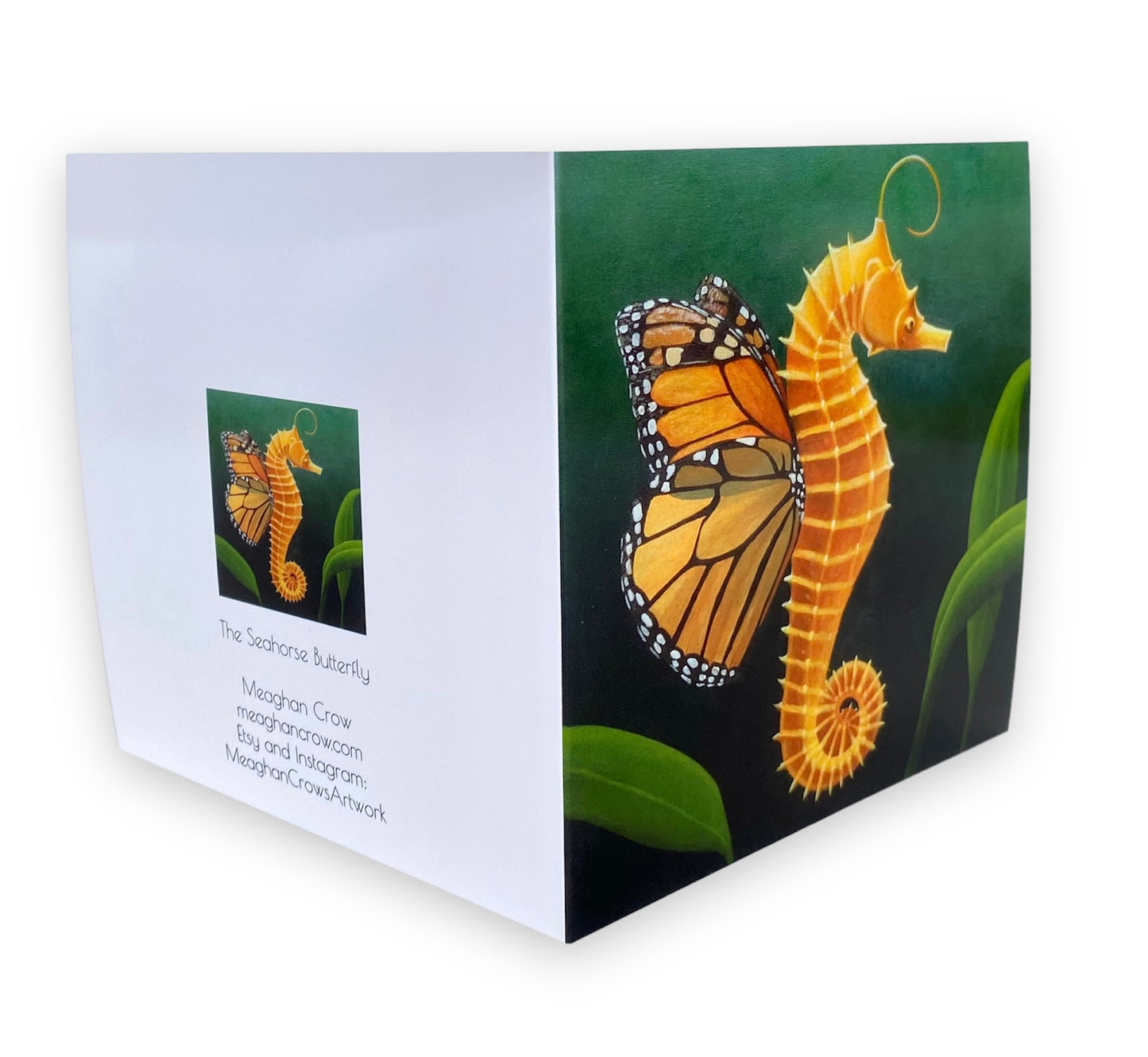 Seahorse Butterfly Art Card