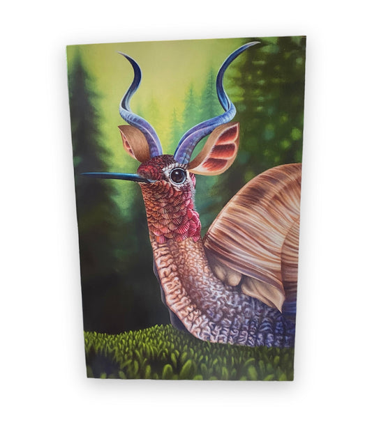 The Snummer- Snail Hummingbird Deer- Art Card