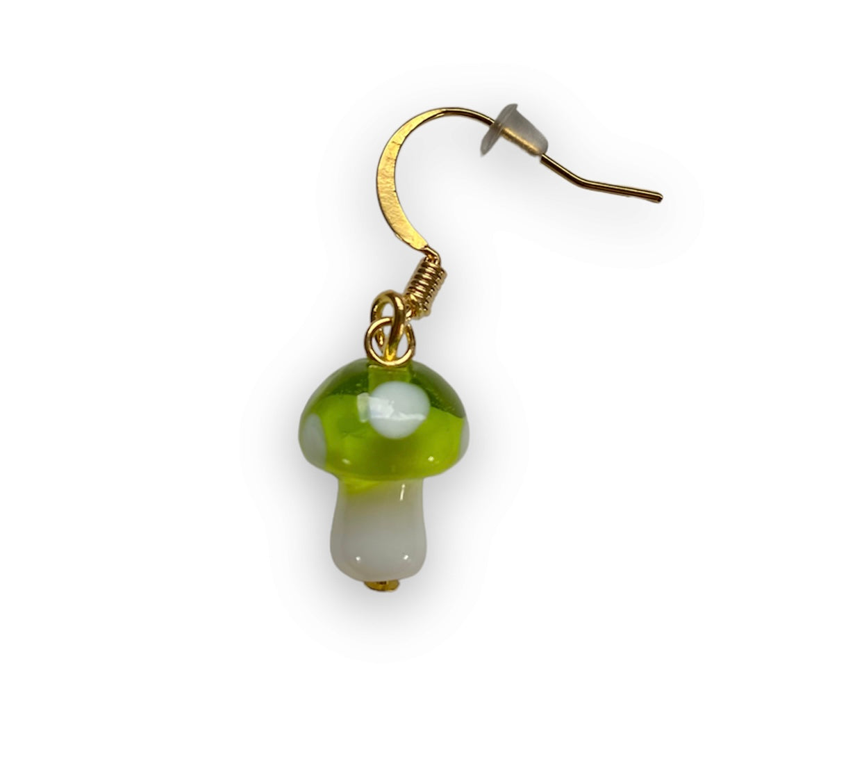 Lime Green Mushroom Earrings