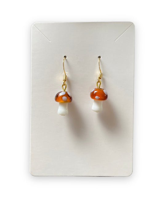 Brown Mushroom Earrings