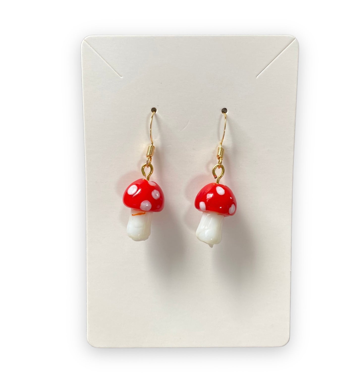 Medium Red Mushroom Earrings