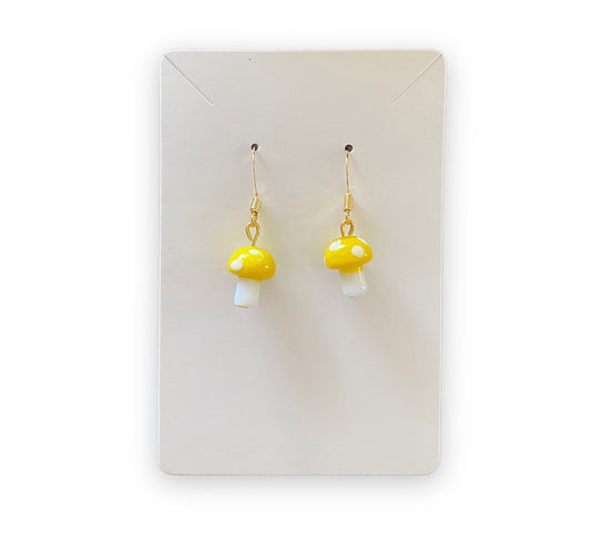 Yellow Mushroom Earrings