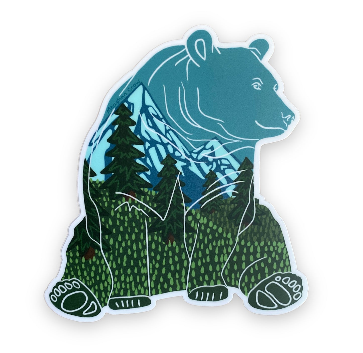 Autocollant de forêt d’ours